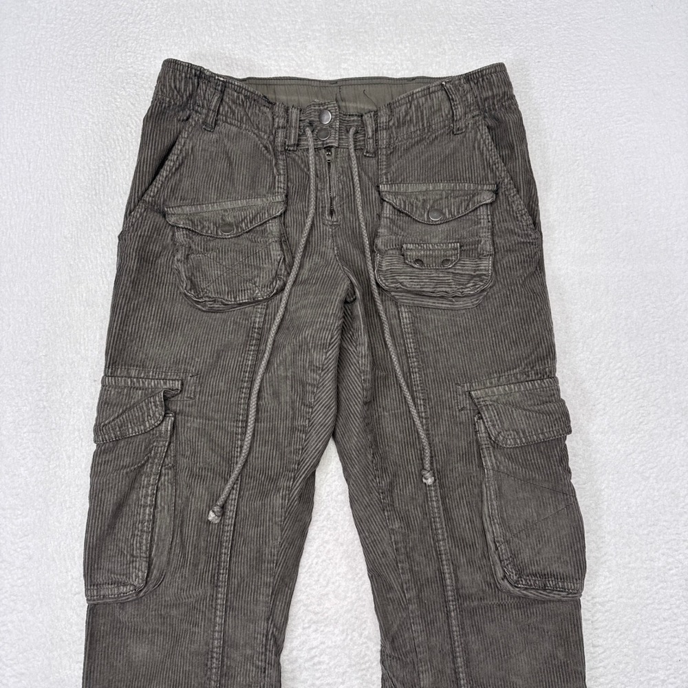 Free People We The Free Tahiti Corduroy Cargo Pants Womens Size XS Gray Boho - Picture 3 of 9